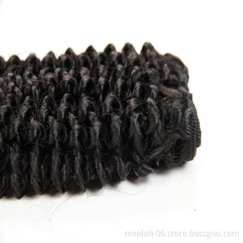 Nice quality virgin brazilian human hair bundles natural color kinky curly 100% human hair extension hair ponytail for women